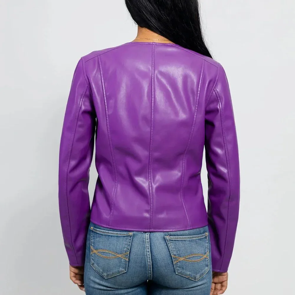 Violet Women's Vegan Faux Leather Jacket